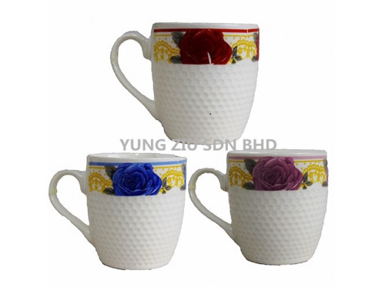 1#EMBOSSED CERAMIC CUP 7.5*8CM 